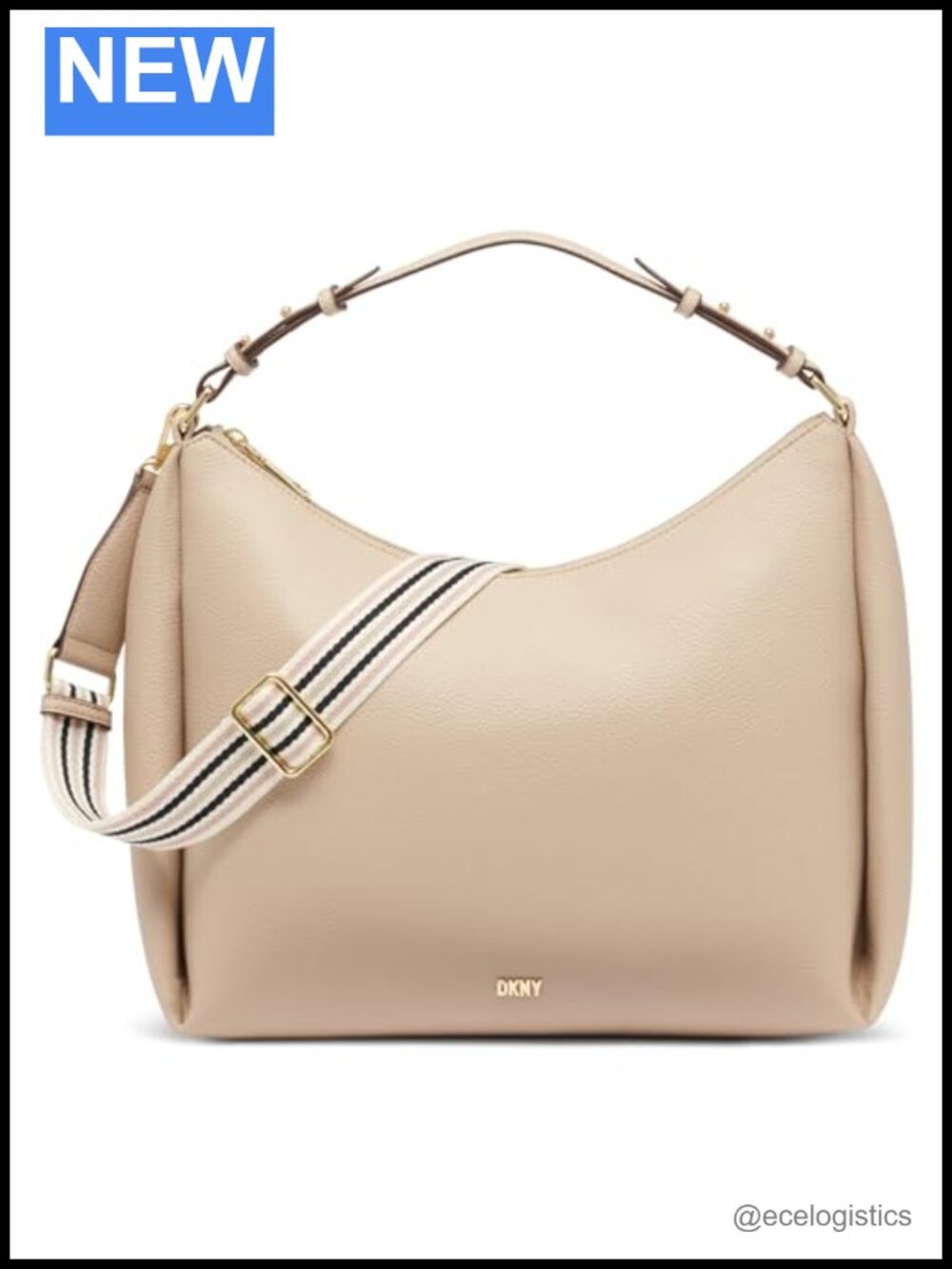 DKNY Hailey Hobo Bag Polyurethane Casual Top Zip Shoulder Purse